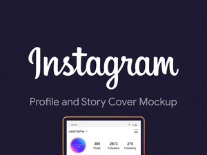 Instagram Profile & Story Cover Mockup 2020