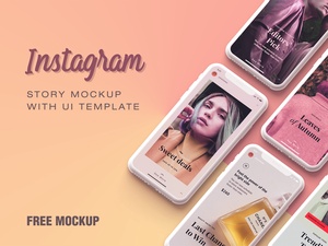 Бесплатный Instagram История Mockup