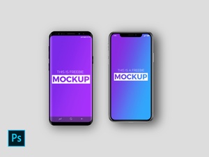 iPhone X and Galaxy S9 Mockup
