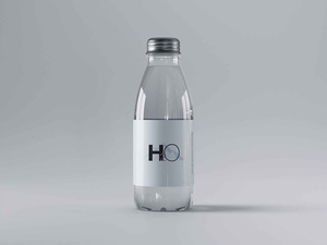 Free Mini Glass Water Bottle Mockup 