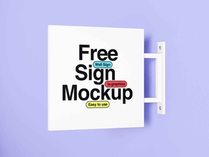 Free Minimalistic Wall Sign Mockup 