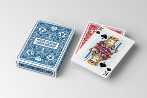 Photoshop -Deck des Kartenspiels mit Box Mockup