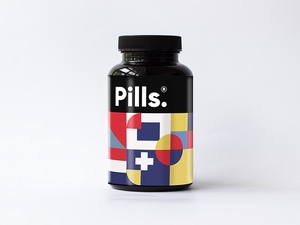 Pills & Vitamins Bottle Packaging Mockup