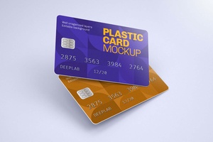 Free Plastic Credit Card Mockup 