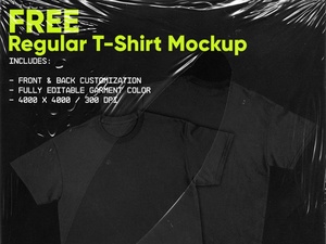 Регулярные футболки Mockup фронт - назад