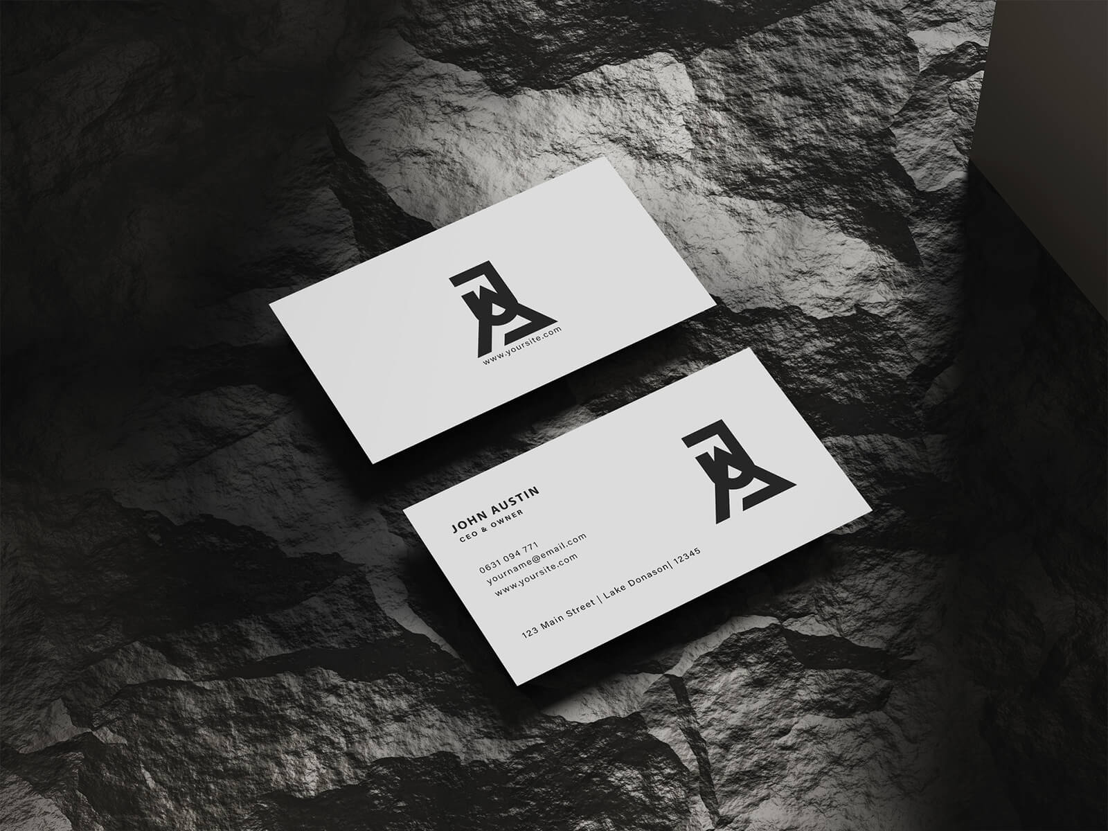 Clean Front & Back Business Card Mockup