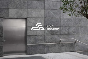 Mockup logo de pared libre