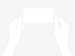 Strichzeichnung iPhone X In Hands Mockup