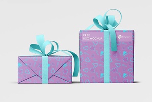 Free Gift Boxes Mockup