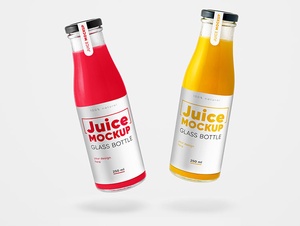Free Glass Juice Bottle Mockups