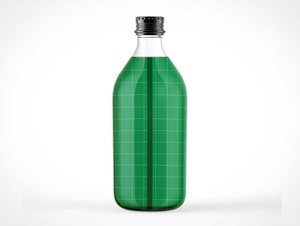 Glass Tonic Water Bottle PSD Mockup