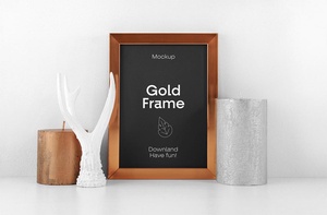 Free Gold Frame Mockup