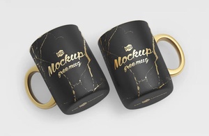 Free Golden Black Mug Mockup
