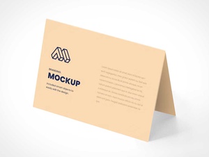Half Fold Paper Card PSD Mockups
