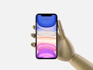 Freie Hand, die iPhone 11-Modell hält