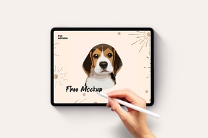 Free Hand Bleistift iPad Pro Mockup