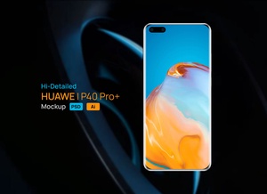 Huawei P40 Pro+ (Plus) Mockup & Ai