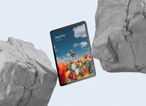 Entre les roches iPad Pro Mockup