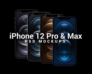 Mockup de iPhone 12 Pro Max y iPhone 12 Pro (todos los colores)