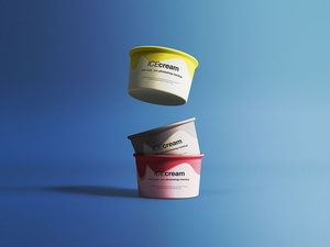 Maquette de tasses de crème glacée gratuites