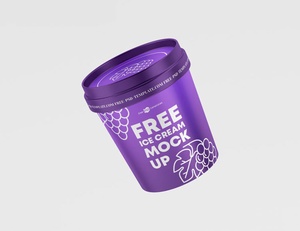 Free Ice Cream Plastic Jar Mockup