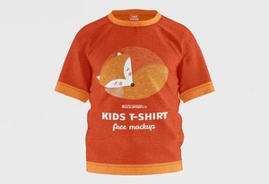 Бесплатная детская футболка Mockup PSD