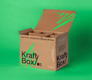 Бесплатная картонная коробка Kraft Mockup