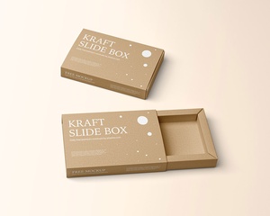 Kraft Paper Slide Box Mockup