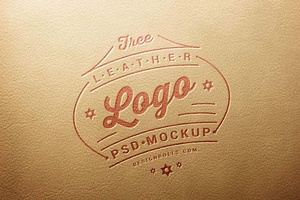 Бесплатный кожаный логотип макет