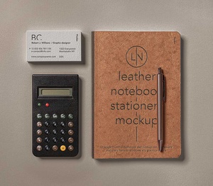 Free Leather Notebook Mockup