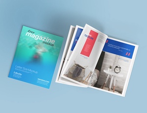 Free Letter Size Magazine Mockup