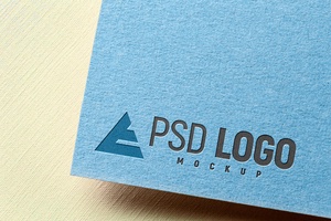 Free Letterpress Logo Mockup PSD