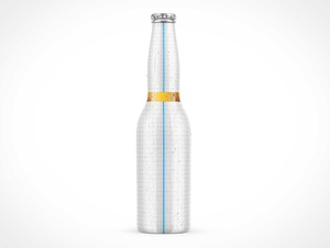 Maquette PSD de bouteille de bière Amber à long cou
