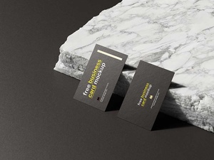 Free Marble Stone Business Card Mockup