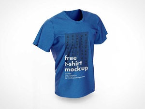 Herrenrundkragen-T-Shirt PSD-Mockups