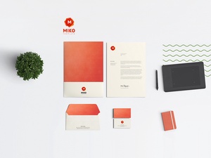 MIKO - Logotipo, patrón y papelería personalizables
