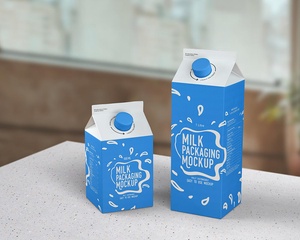 Free Milk Box Mockup