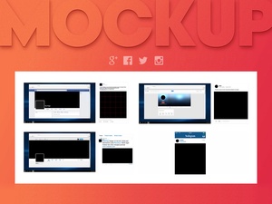 Социальные медиа Mockup Kit
