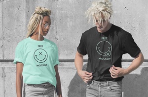 Free Model T-Shirt Mockup