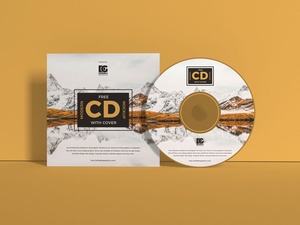 Free Modern CD Cover Mockup