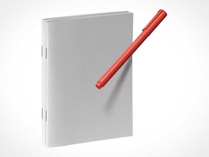 Notebook- und Stift-PSD-Mockups