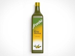Olive Oil Glass Bottle Mockup