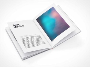 Offenes Spread Hardcover Buch FaceUp PSD-Mockups