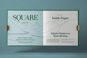 Free Open Square Catalog Mockup