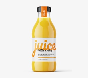 Maqueta de botellas de jugo de naranja gratis