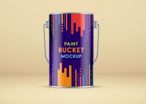 Free Paint Metal Bucket Mockup