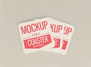Free Paper Drink Coaster Mockup