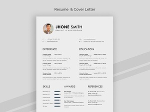 Clean Resume Template in Word and PSD
