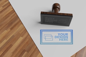 Free Rectangle Rubber Stamp Mockup