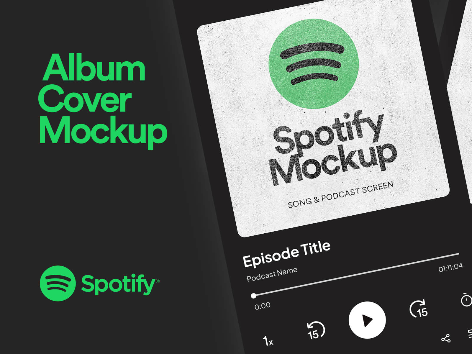 Song & Podcast Screen UI Spotify Mockup